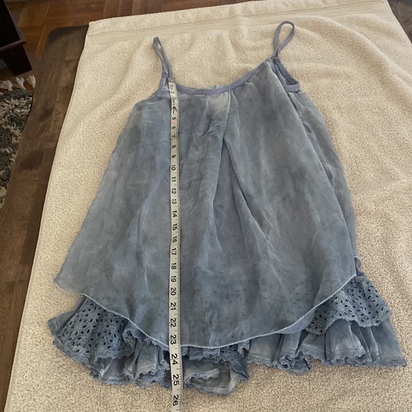 Made In Italy 100% silk stunning layered spaghetti strap mini dress - Picture 11 of 16